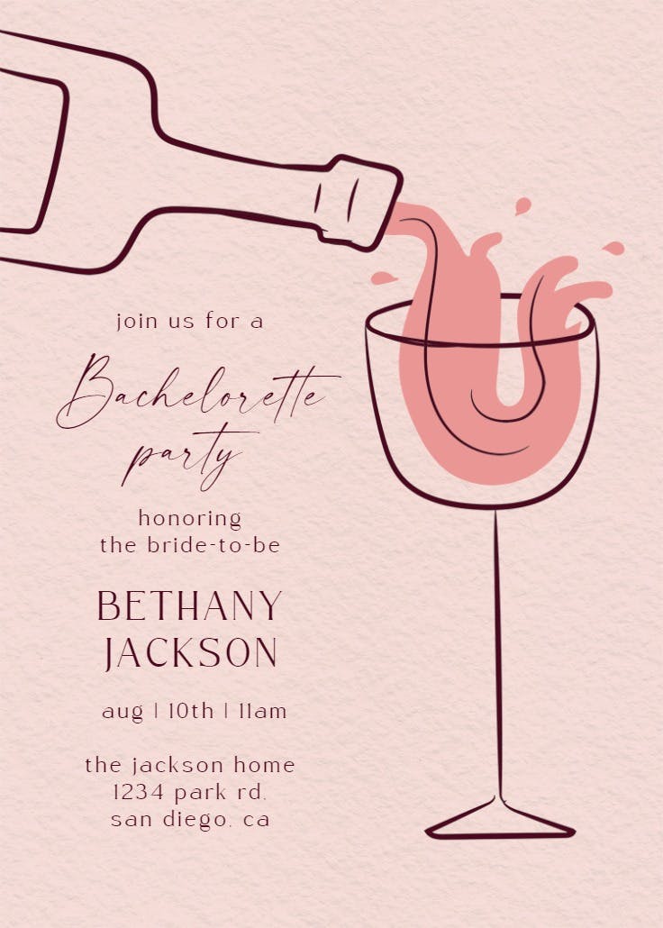 Rosé soirée - bachelorette party invitation